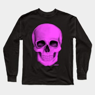 Pink Skull (On Dark Background) Long Sleeve T-Shirt